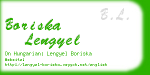 boriska lengyel business card